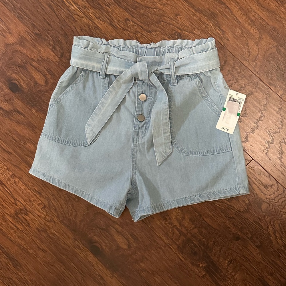 NWT! Chambray Paperbag Shorts
